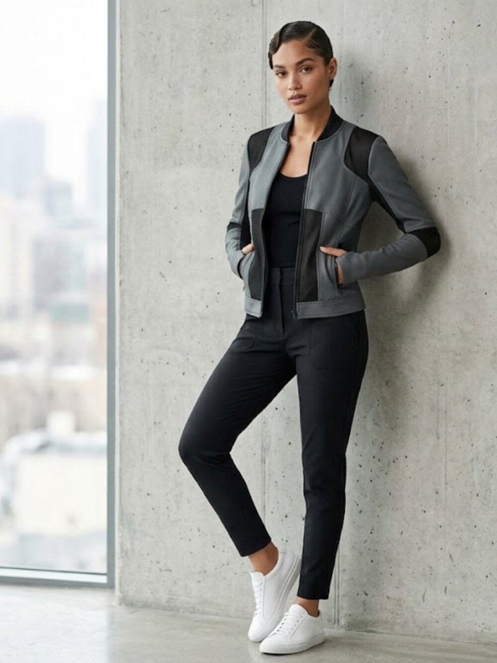 Stylish Black and Gray Jacket Blank Noir Small